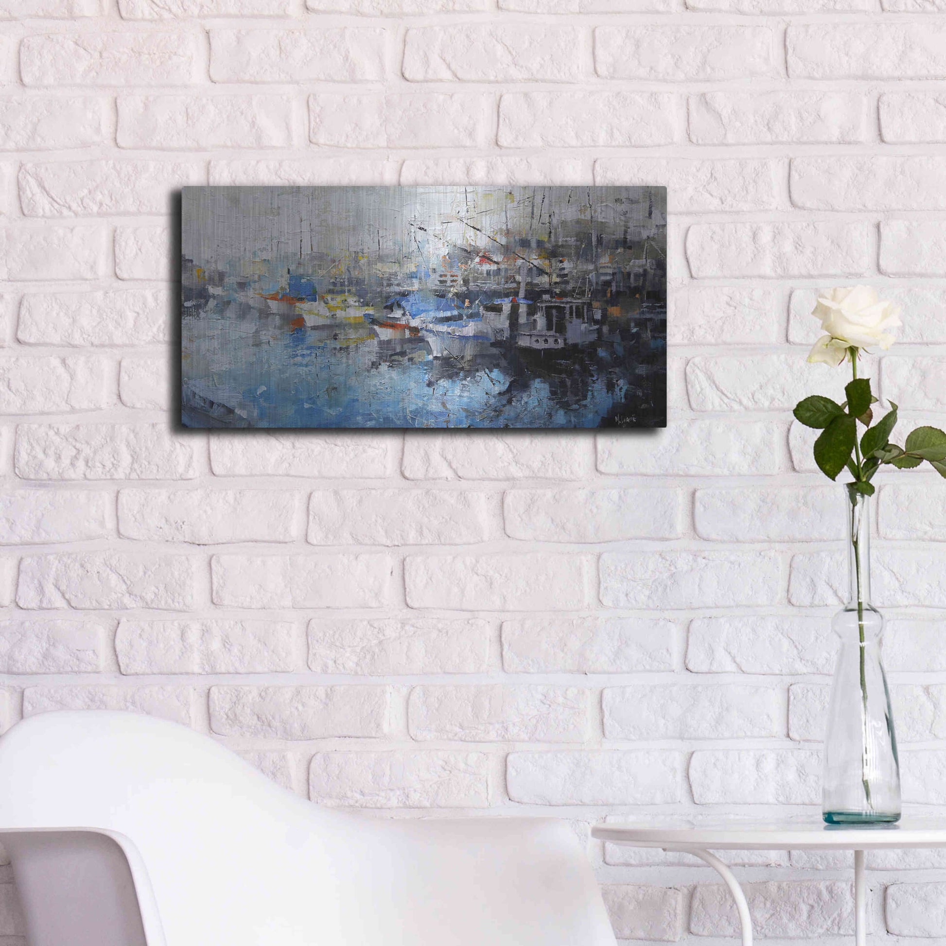 Luxe Metal Art 'San Francisco Wharf' by Mark Lague, Metal Wall Art,24x12