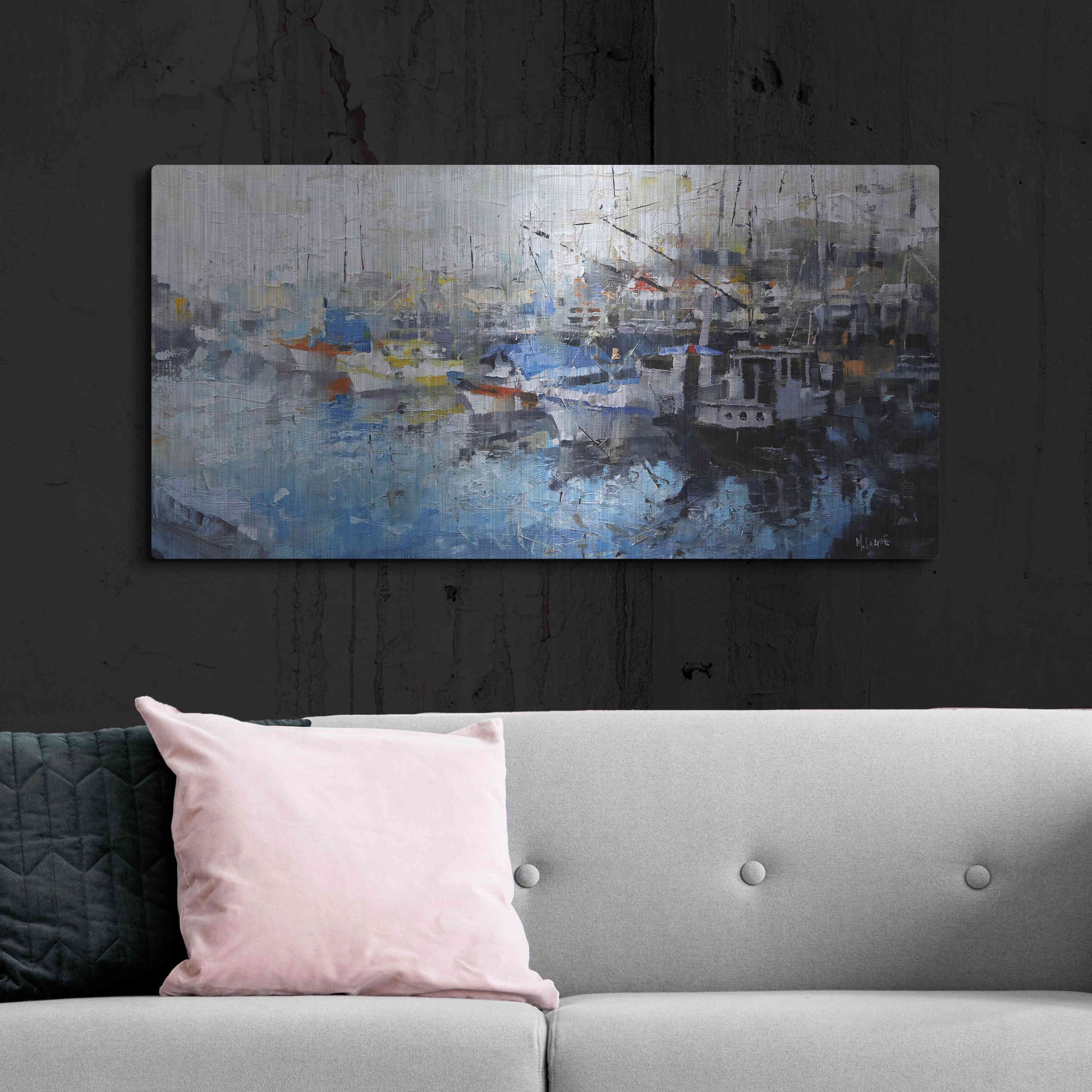 Luxe Metal Art 'San Francisco Wharf' by Mark Lague, Metal Wall Art,48x24