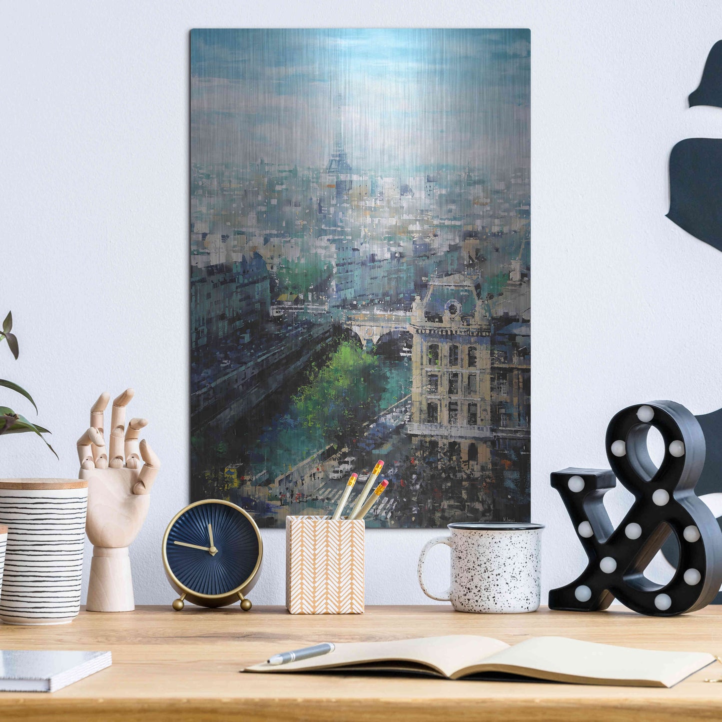 Luxe Metal Art 'Tower In The Distance' by Mark Lague, Metal Wall Art,12x16