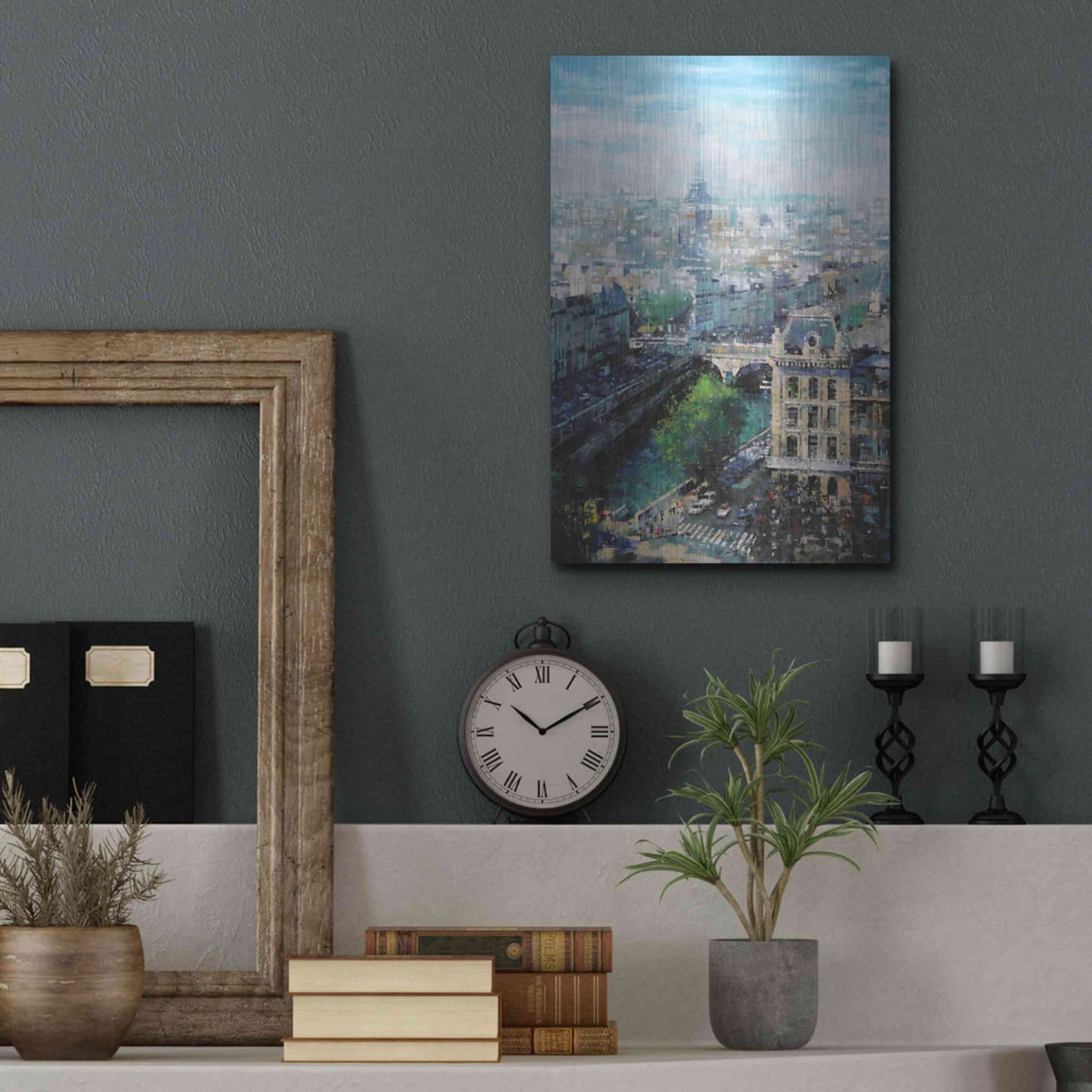 Luxe Metal Art 'Tower In The Distance' by Mark Lague, Metal Wall Art,12x16