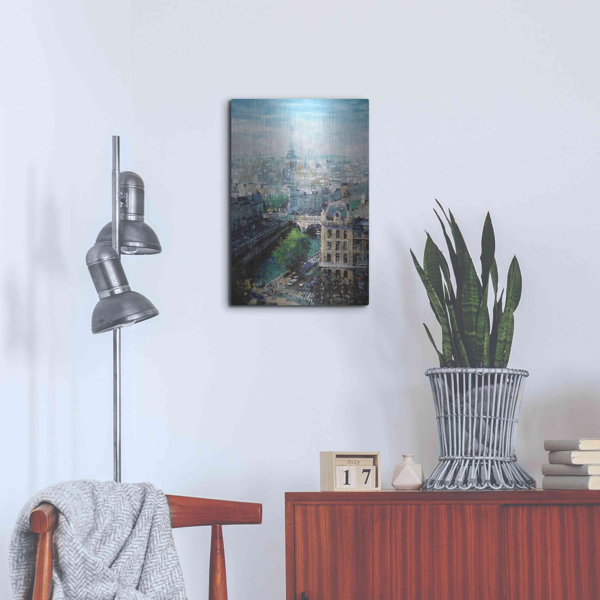 Luxe Metal Art 'Tower In The Distance' by Mark Lague, Metal Wall Art,16x24