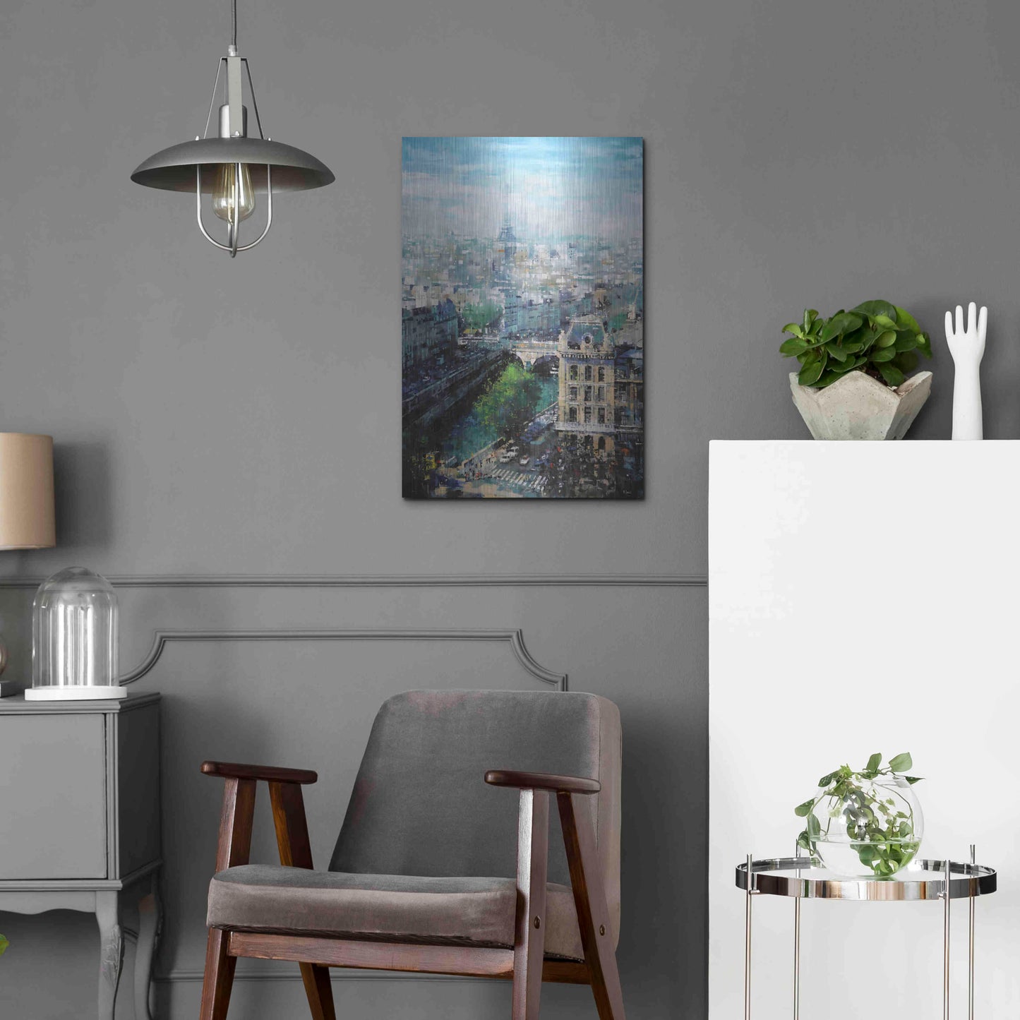 Luxe Metal Art 'Tower In The Distance' by Mark Lague, Metal Wall Art,16x24