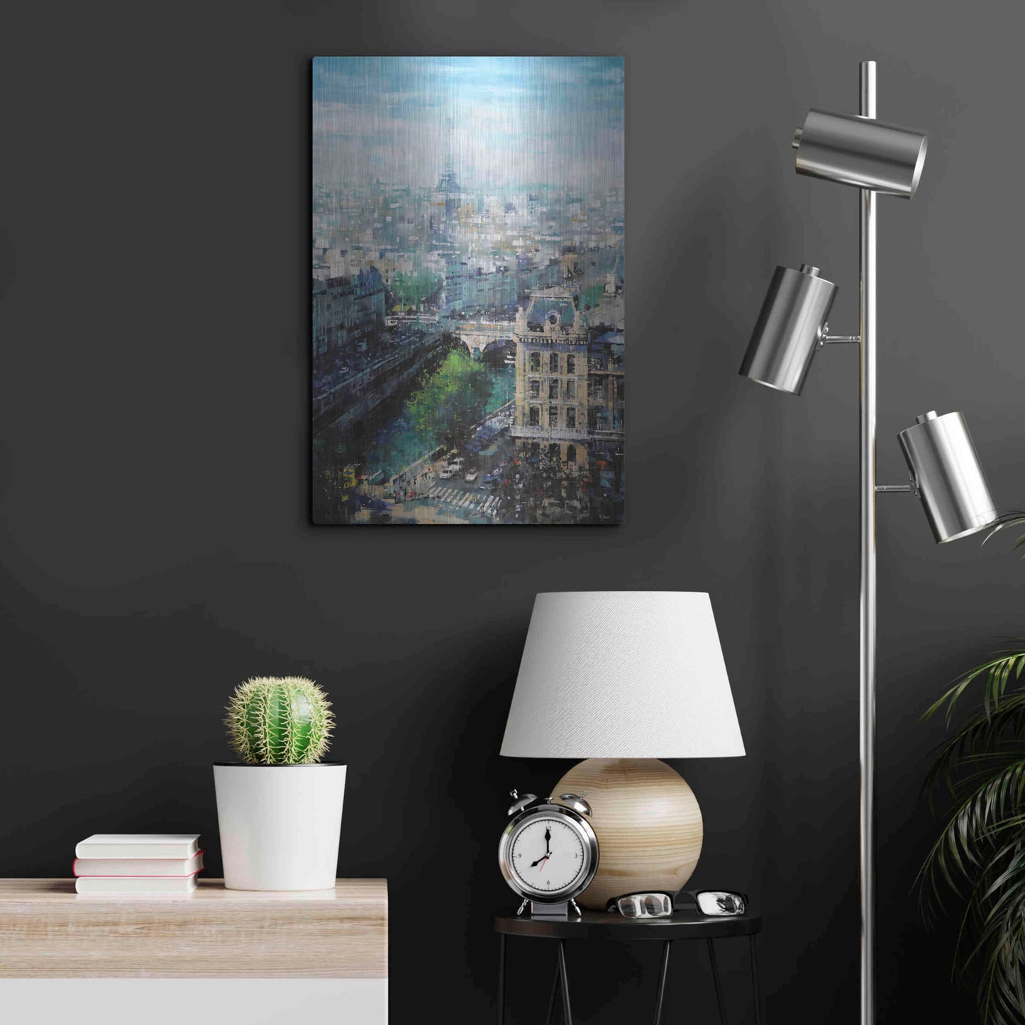 Luxe Metal Art 'Tower In The Distance' by Mark Lague, Metal Wall Art,16x24