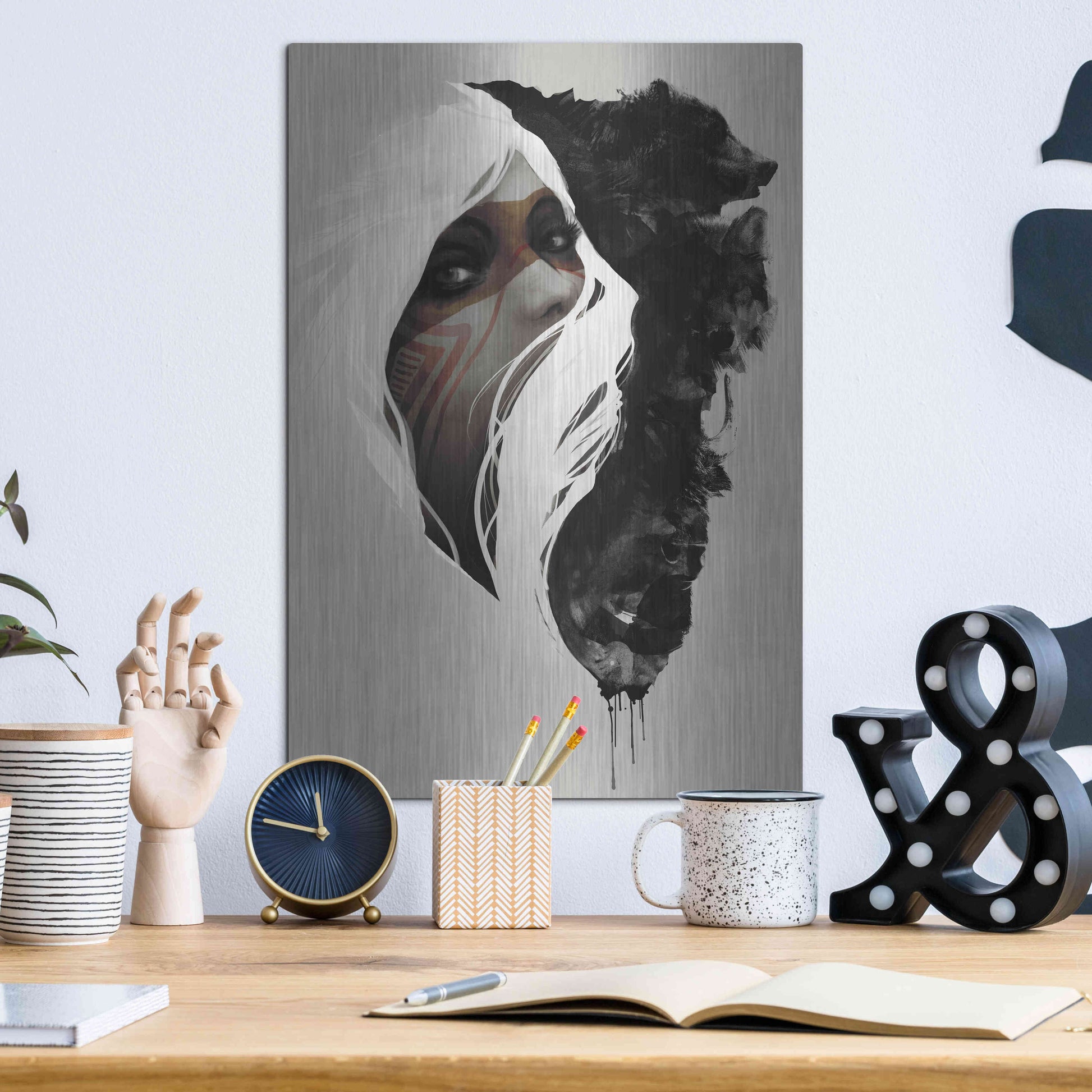 Luxe Metal Art 'Totem' by Jeff Langevin, Metal Wall Art,12x16