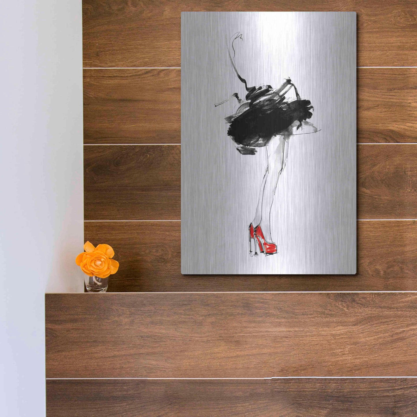 Luxe Metal Art 'Red Shoes' by Lotta Larsdotter, Metal Wall Art,12x16