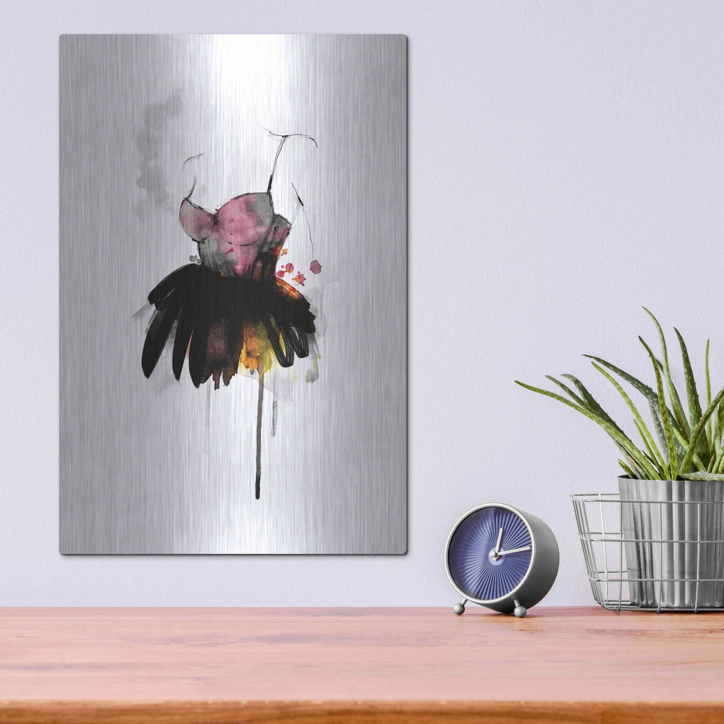 Luxe Metal Art 'The Dress' by Lotta Larsdotter, Metal Wall Art,12x16