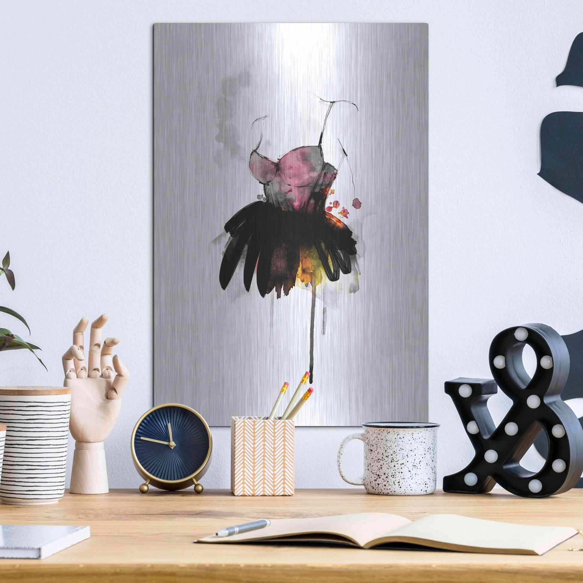 Luxe Metal Art 'The Dress' by Lotta Larsdotter, Metal Wall Art,12x16