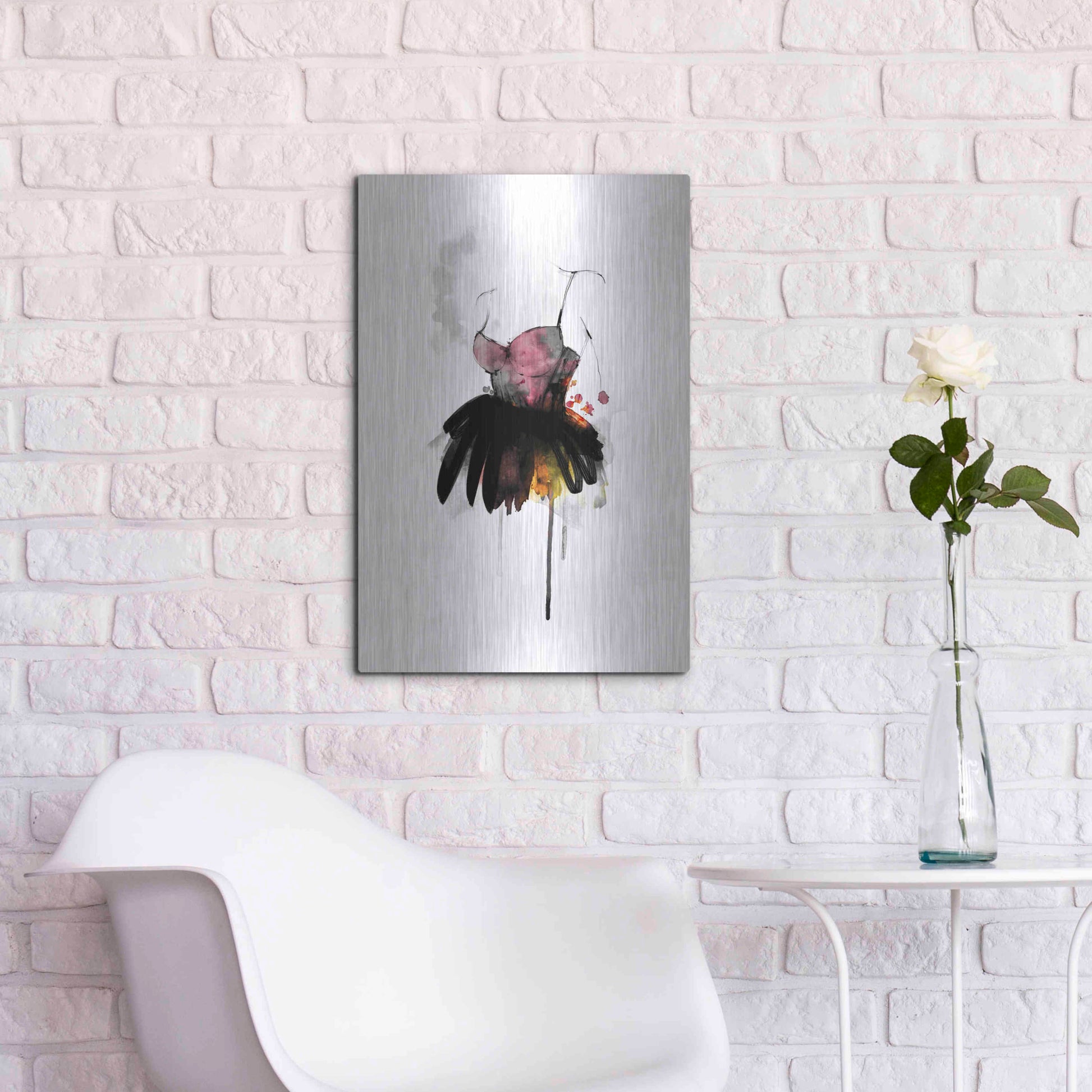 Luxe Metal Art 'The Dress' by Lotta Larsdotter, Metal Wall Art,16x24