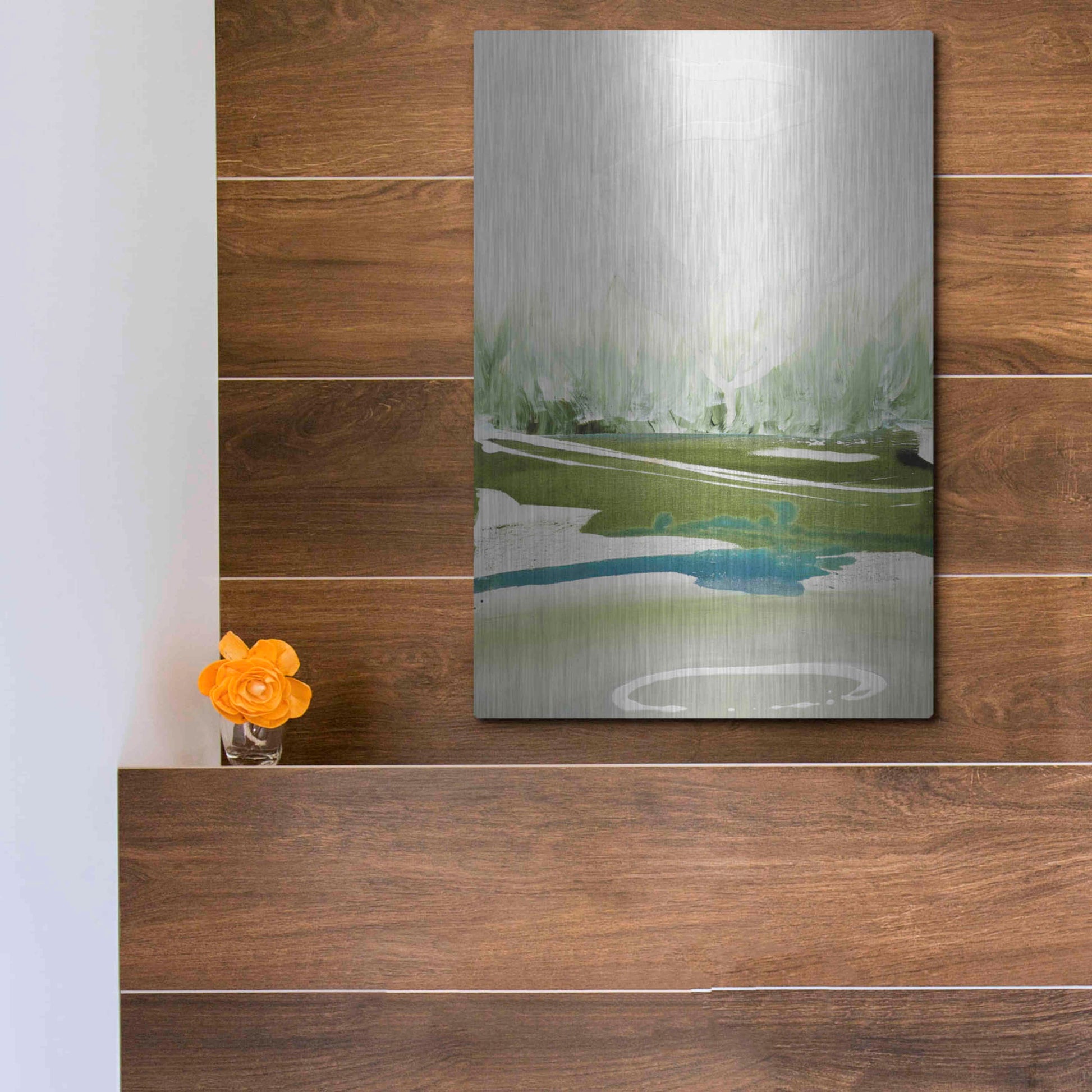 Luxe Metal Art 'Limpid' by Tara Leaver, Metal Wall Art,12x16