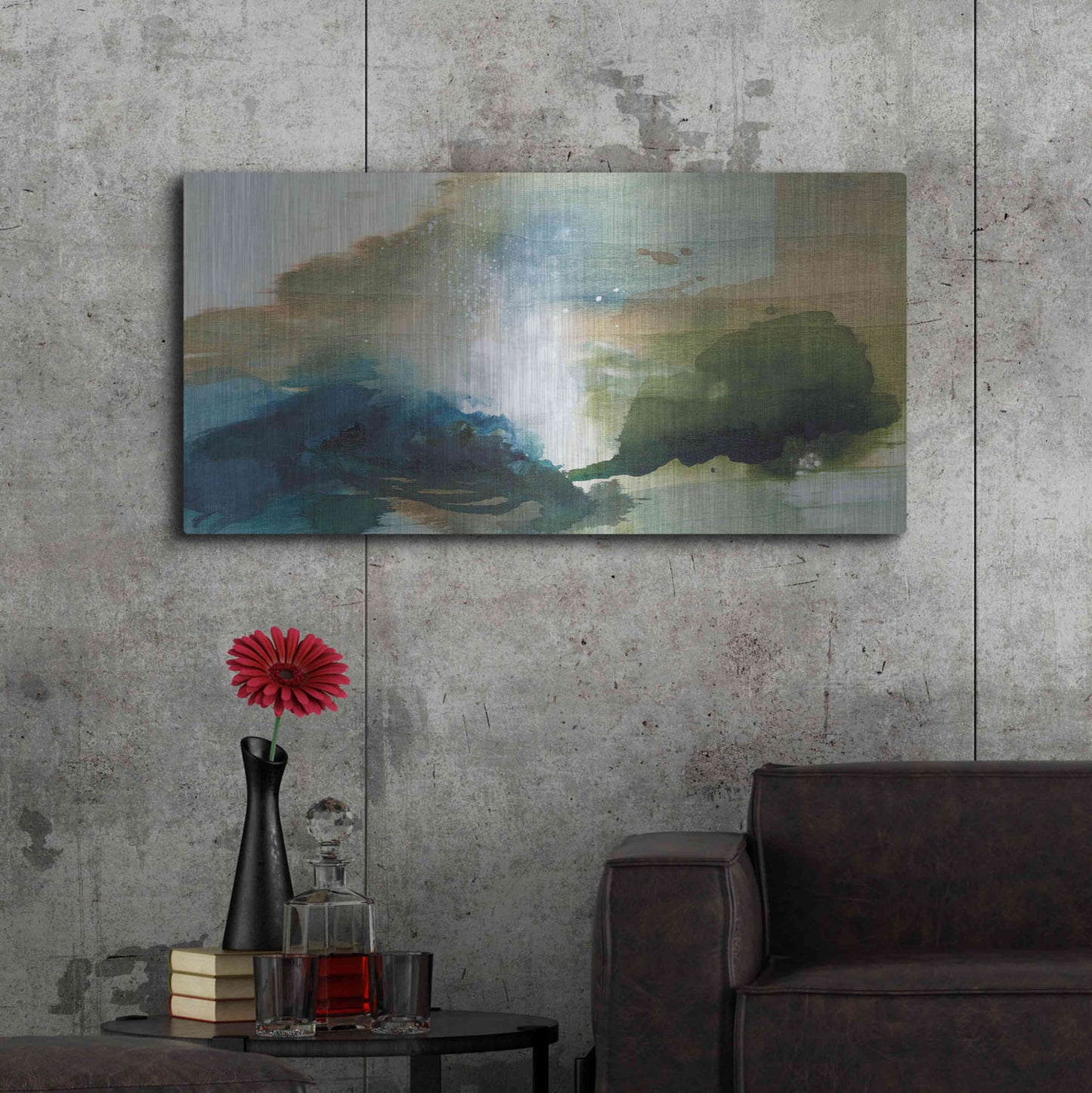 Luxe Metal Art 'Mermaid Pool' by Tara Leaver, Metal Wall Art,48x24