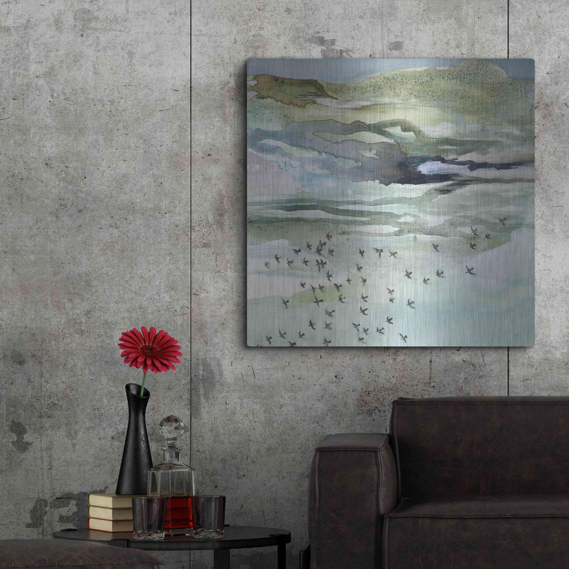 Luxe Metal Art 'Songlines' by Tara Leaver, Metal Wall Art,36x36