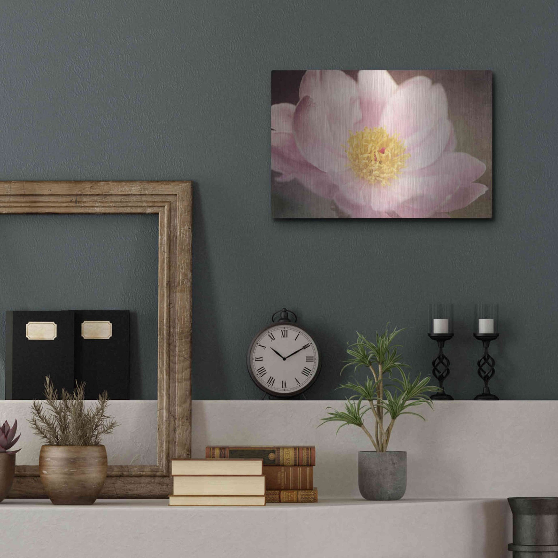 Luxe Metal Art 'Peony in the Park' by Dawn LeBlanc, Metal Wall Art,16x12