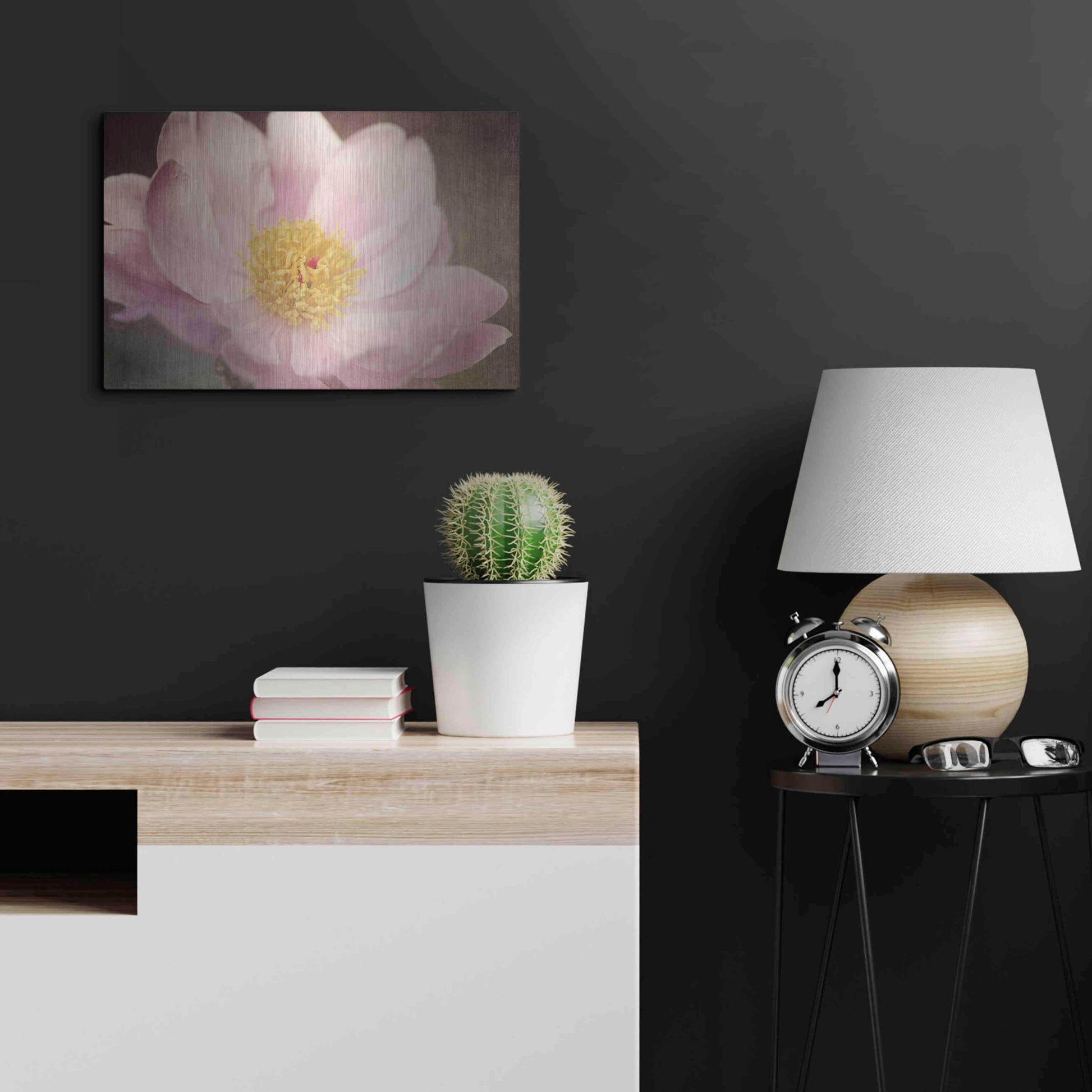 Luxe Metal Art 'Peony in the Park' by Dawn LeBlanc, Metal Wall Art,24x16