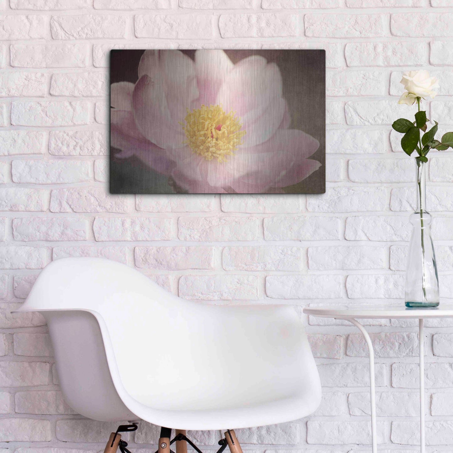 Luxe Metal Art 'Peony in the Park' by Dawn LeBlanc, Metal Wall Art,24x16
