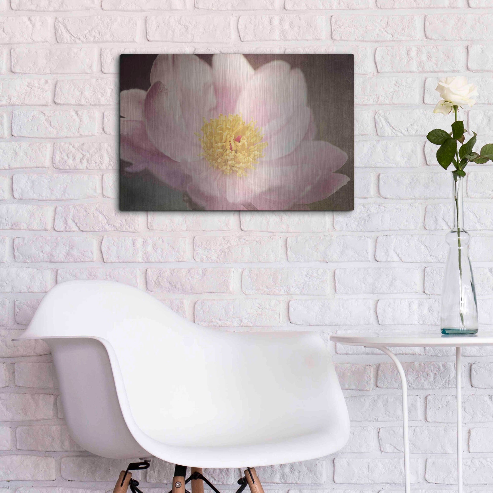 Luxe Metal Art 'Peony in the Park' by Dawn LeBlanc, Metal Wall Art,24x16