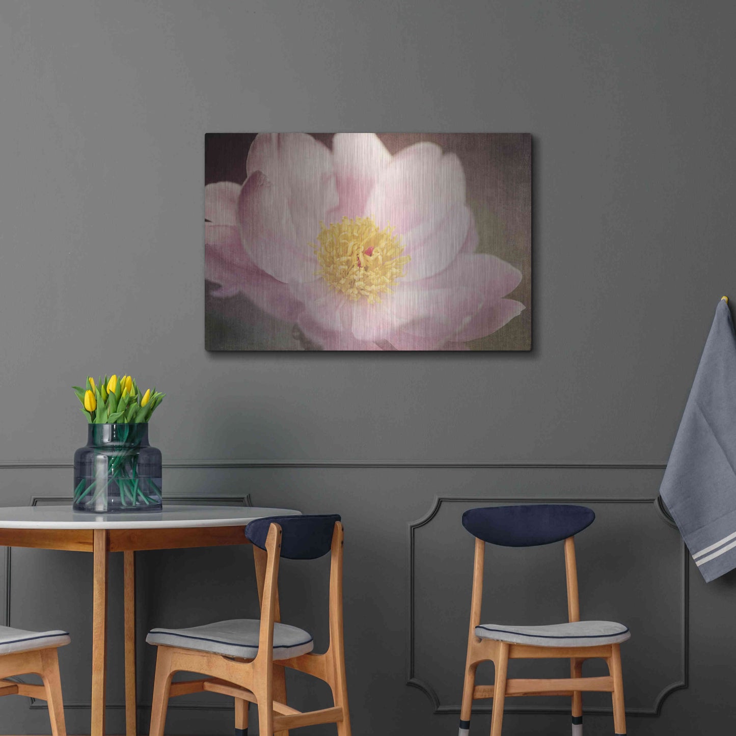 Luxe Metal Art 'Peony in the Park' by Dawn LeBlanc, Metal Wall Art,36x24
