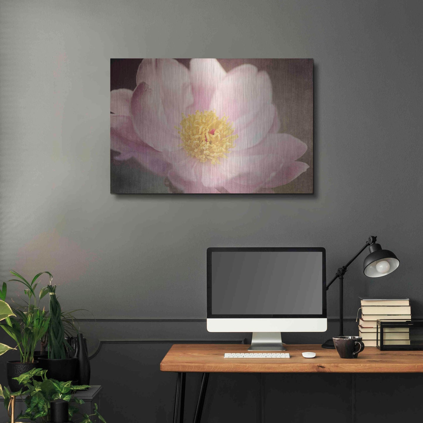 Luxe Metal Art 'Peony in the Park' by Dawn LeBlanc, Metal Wall Art,36x24