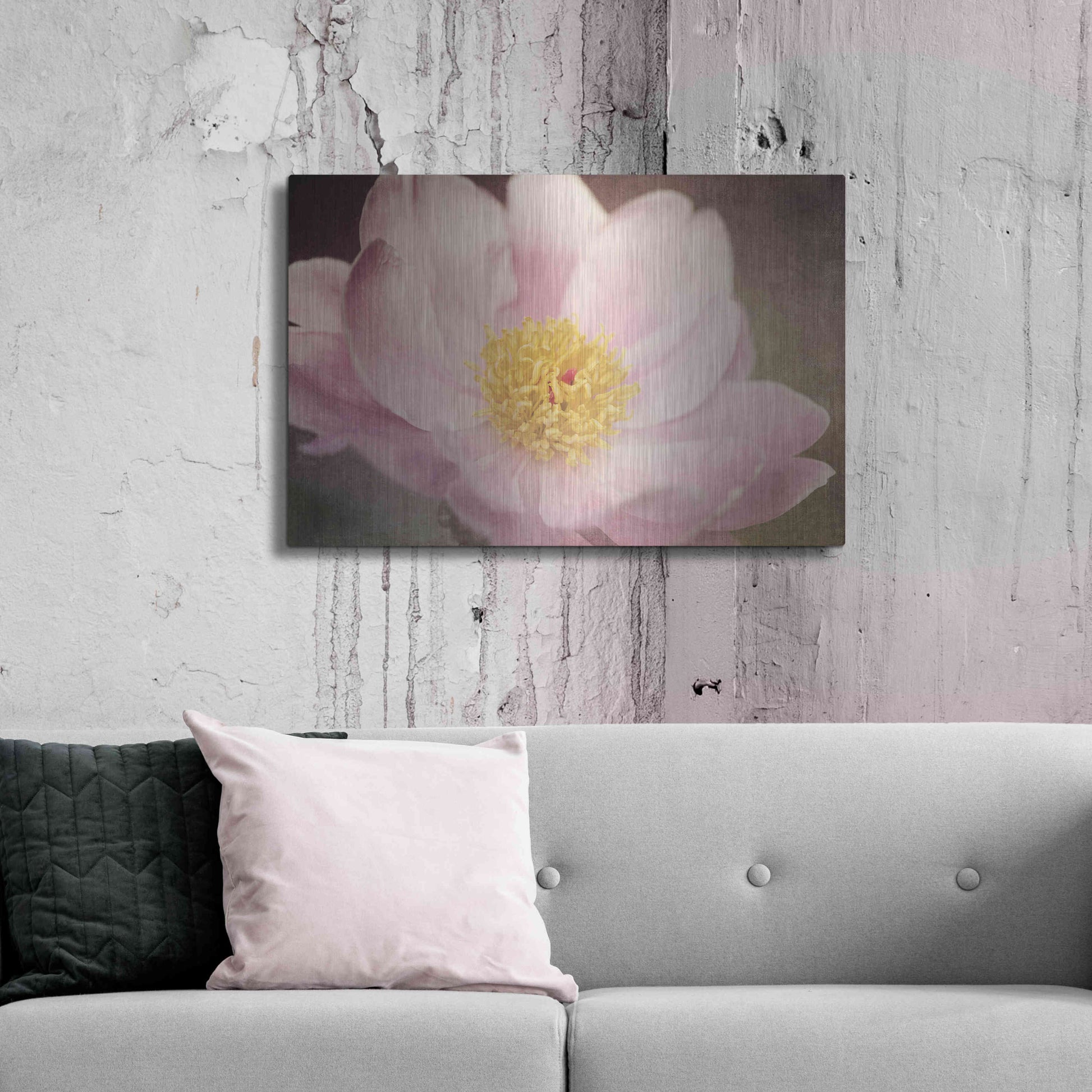 Luxe Metal Art 'Peony in the Park' by Dawn LeBlanc, Metal Wall Art,36x24