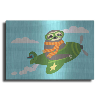 Luxe Metal Art 'Airborne Sloth' by Nancy Lee, Metal Wall Art