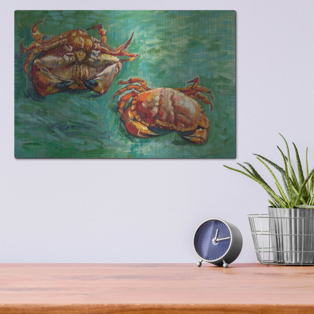 'Two Crabs' by Vincent Van Gogh – Metal Wall Art, 16x12 room view