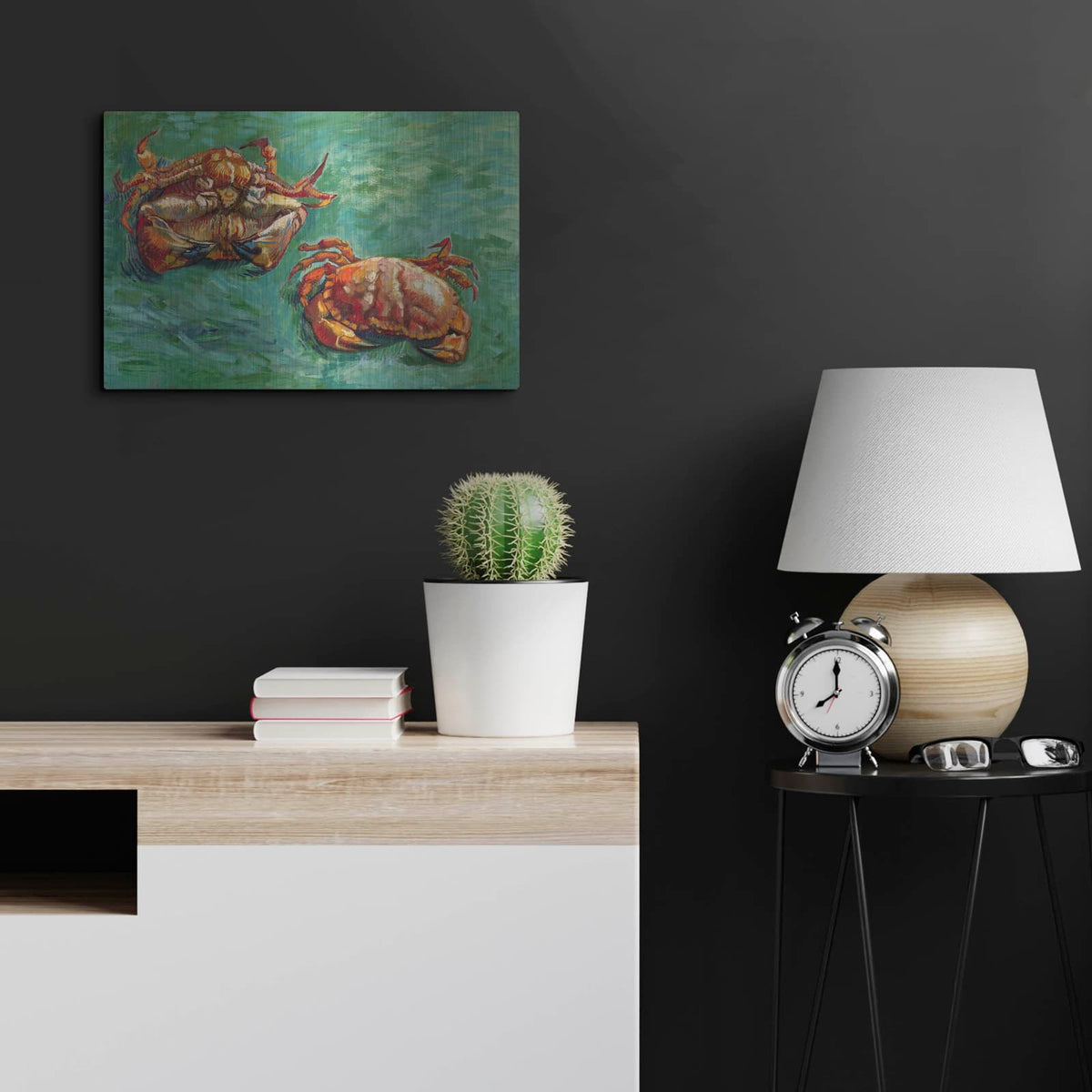 'Two Crabs' by Vincent Van Gogh – Metal Wall Art, 24x16 room view