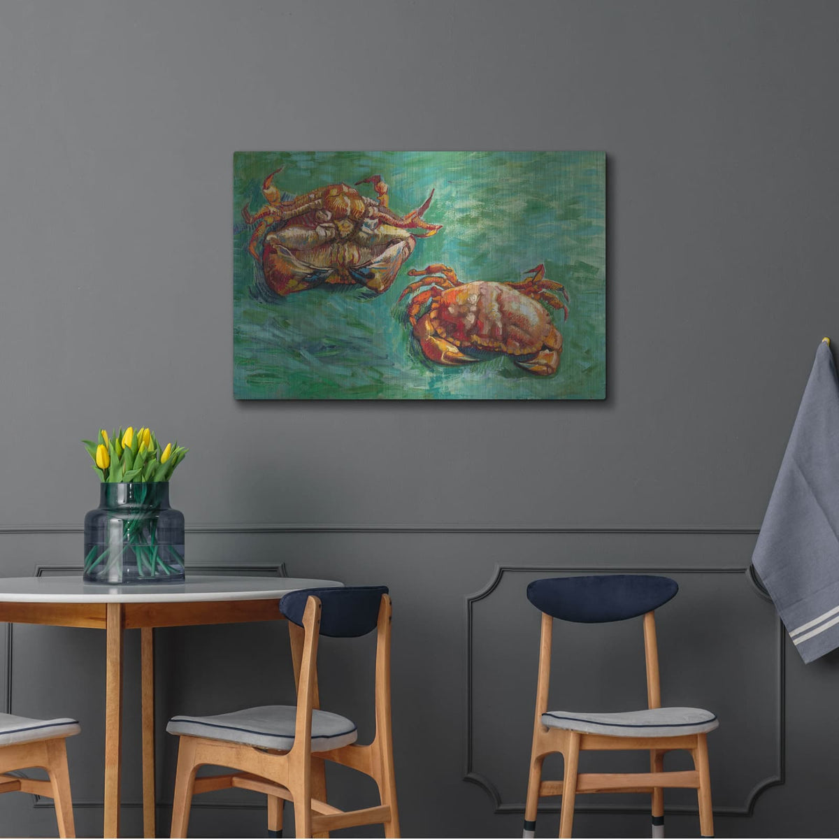 'Two Crabs' by Vincent Van Gogh – Metal Wall Art, 36x24 room view