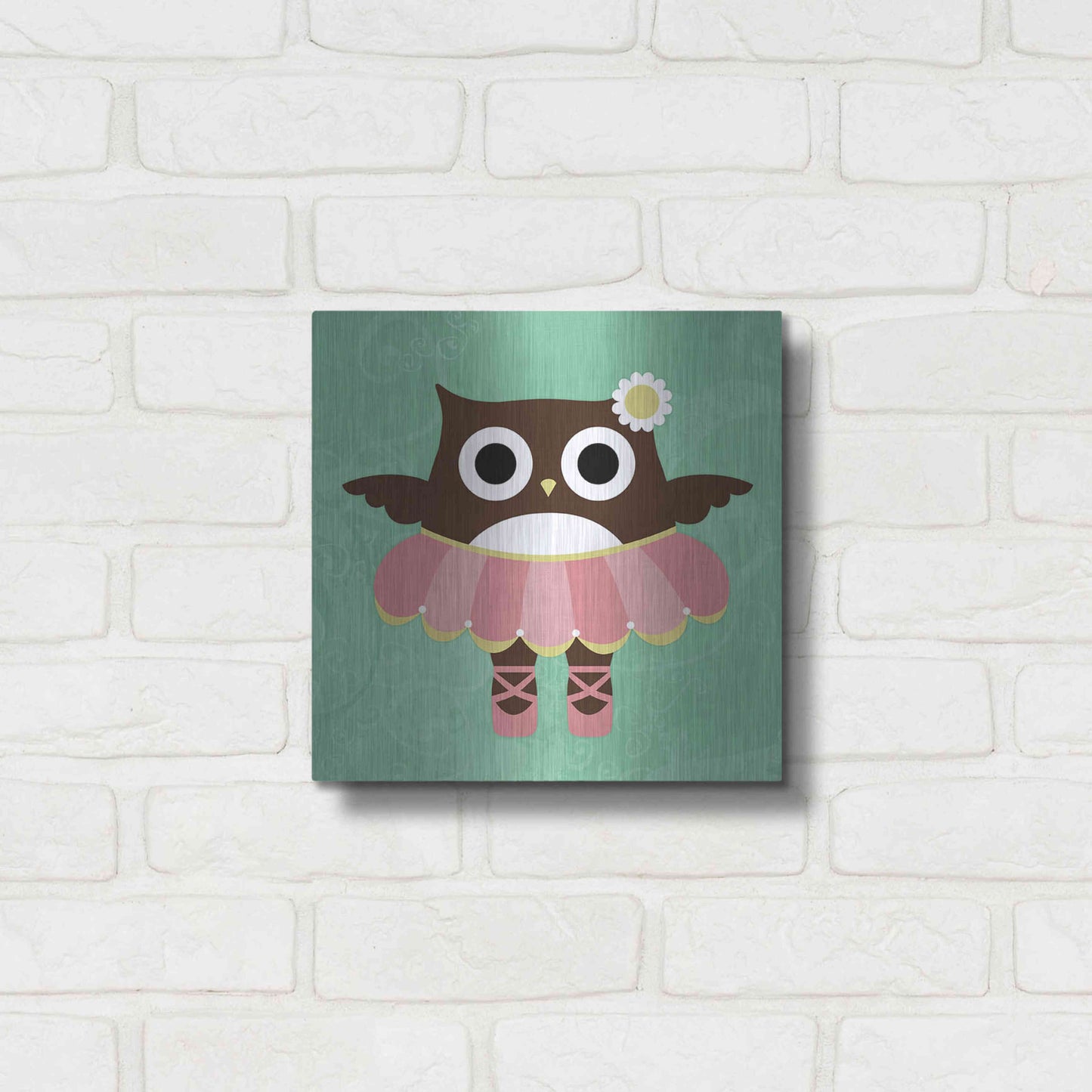 Luxe Metal Art 'Ballerina Owl' by Nancy Lee, Metal Wall Art,12x12