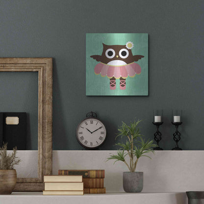 Luxe Metal Art 'Ballerina Owl' by Nancy Lee, Metal Wall Art,12x12