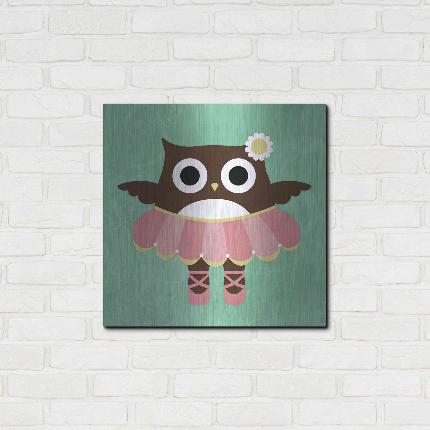 Luxe Metal Art 'Ballerina Owl' by Nancy Lee, Metal Wall Art,24x24