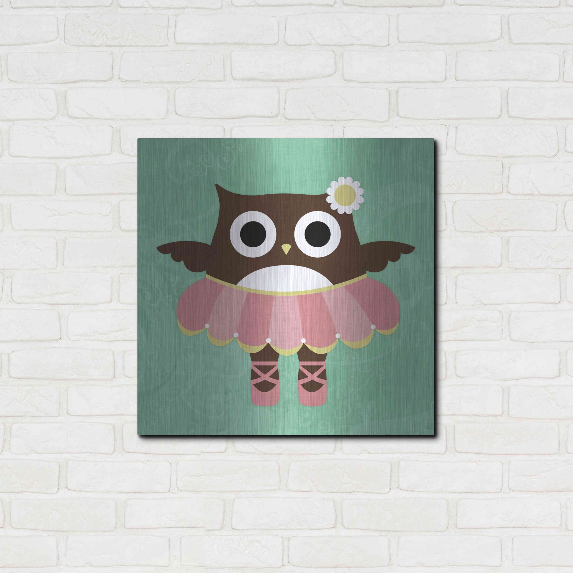 Luxe Metal Art 'Ballerina Owl' by Nancy Lee, Metal Wall Art,24x24