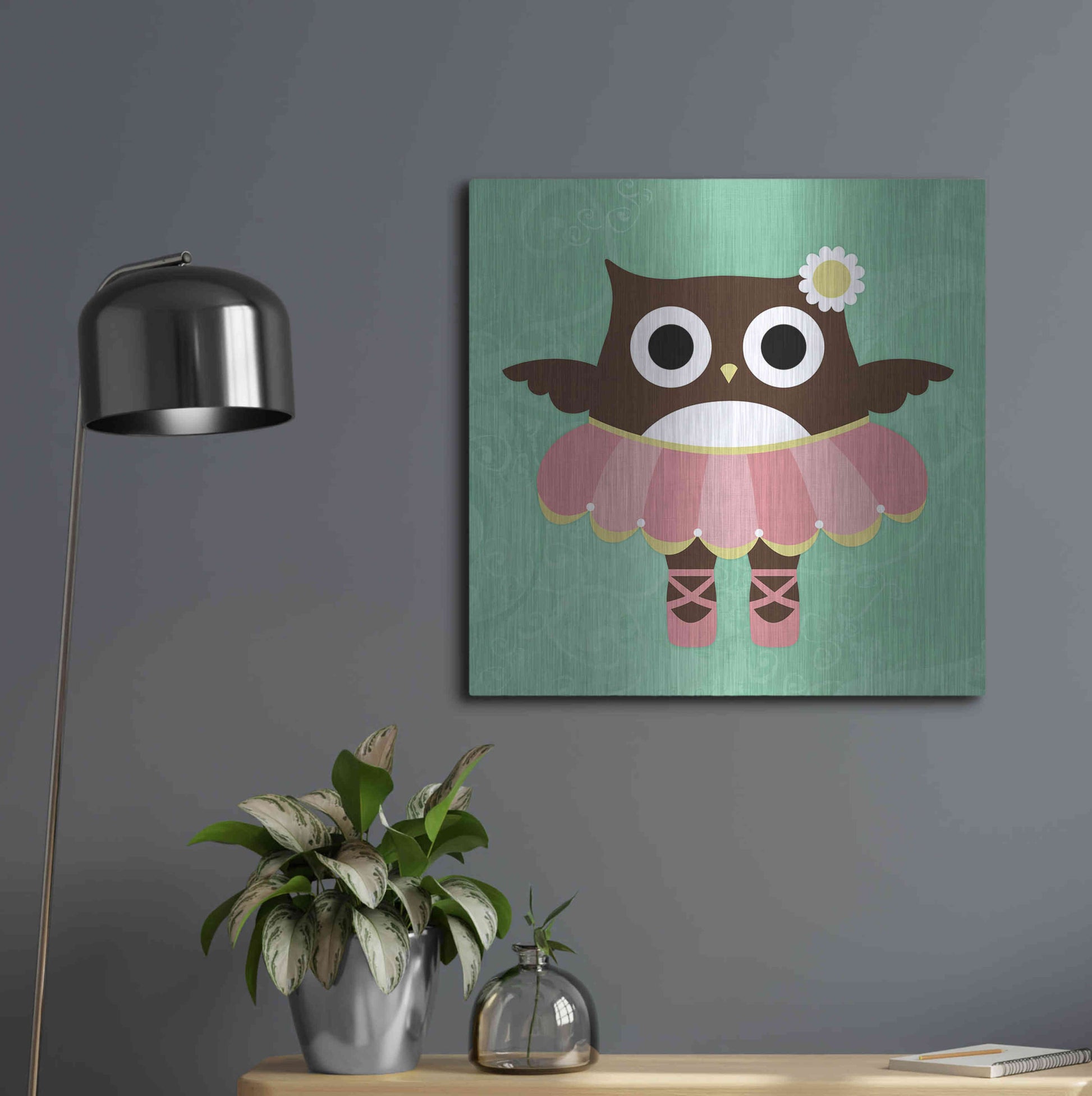 Luxe Metal Art 'Ballerina Owl' by Nancy Lee, Metal Wall Art,24x24