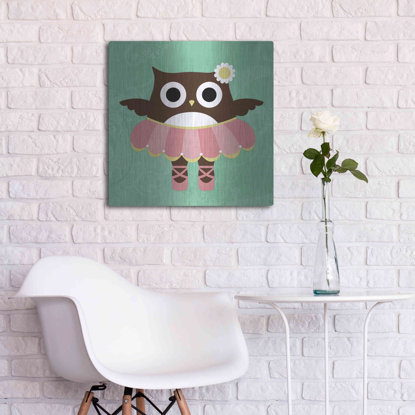 Luxe Metal Art 'Ballerina Owl' by Nancy Lee, Metal Wall Art,24x24
