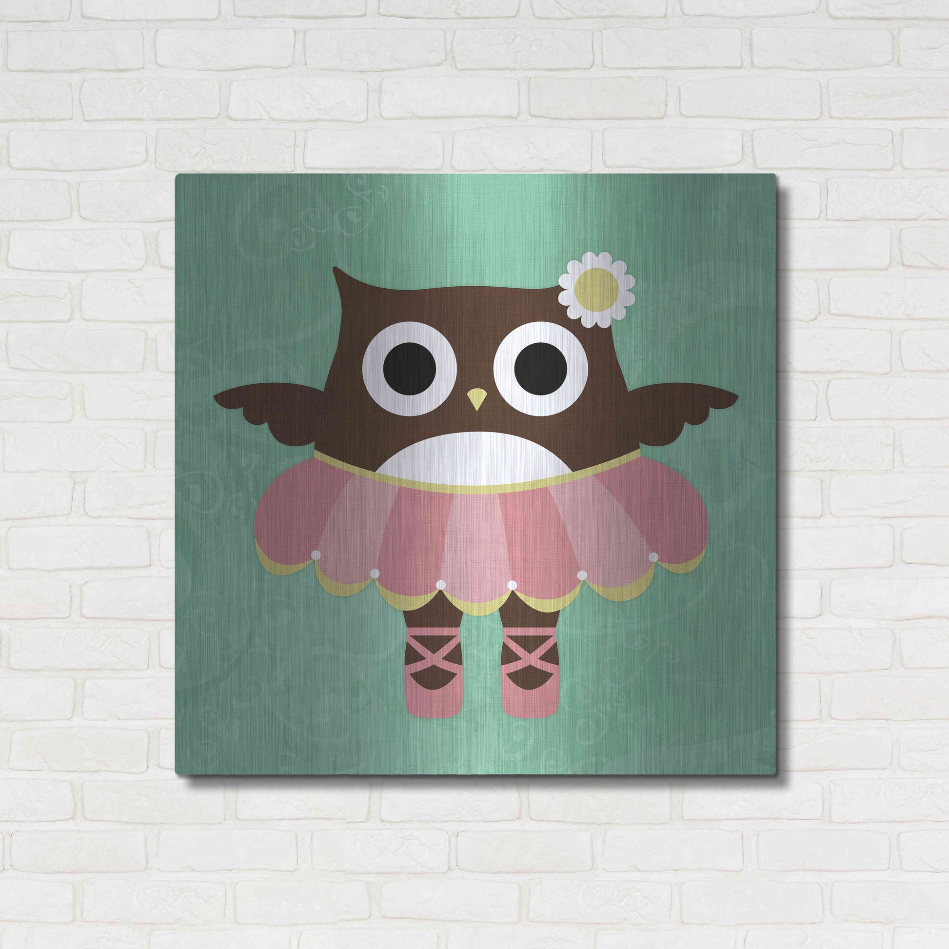 Luxe Metal Art 'Ballerina Owl' by Nancy Lee, Metal Wall Art,36x36