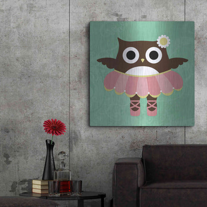 Luxe Metal Art 'Ballerina Owl' by Nancy Lee, Metal Wall Art,36x36