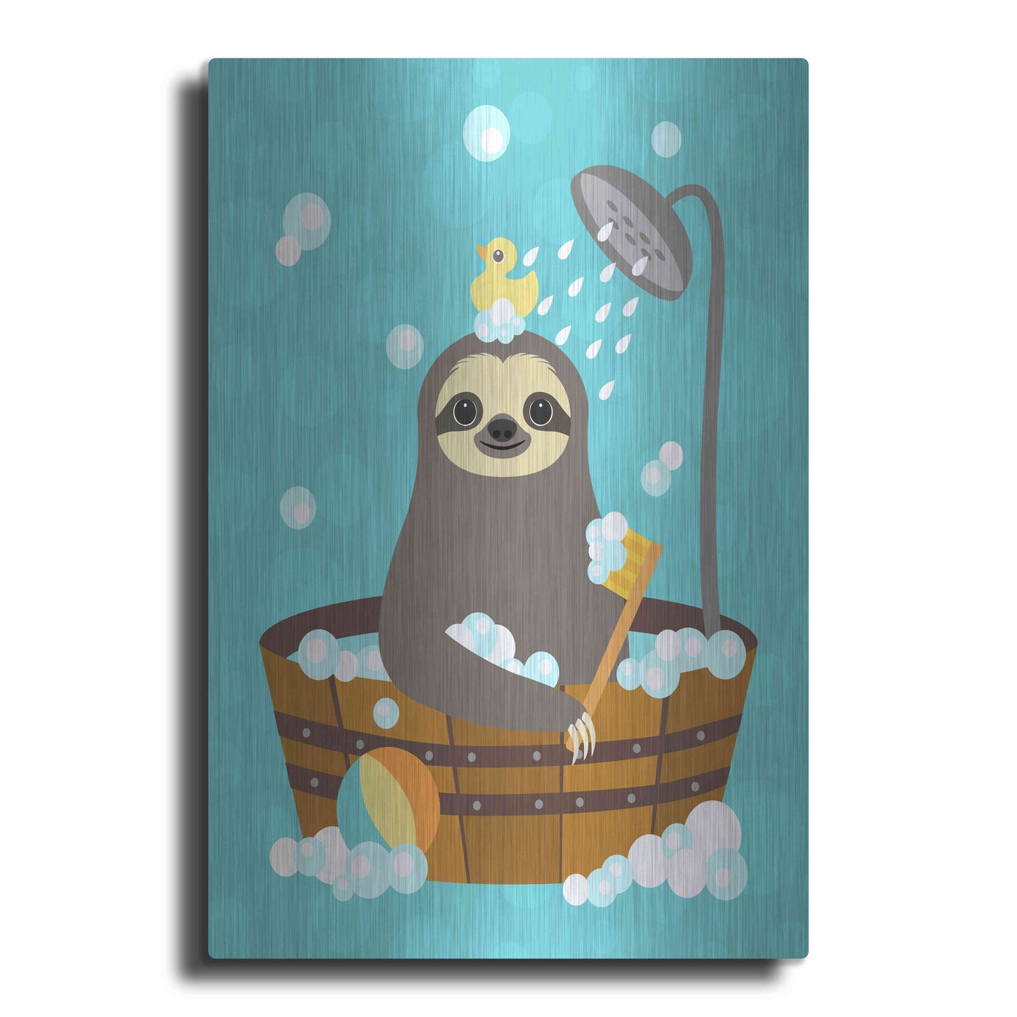 Luxe Metal Art 'Bathing Sloth' by Nancy Lee, Metal Wall Art