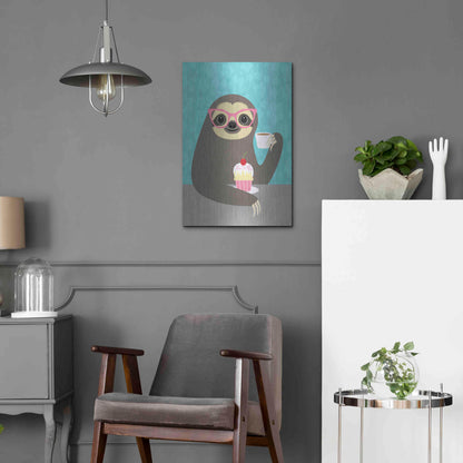 Luxe Metal Art 'Diva Sloth' by Nancy Lee, Metal Wall Art,16x24