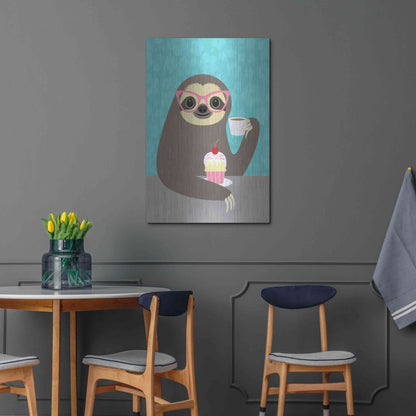 Luxe Metal Art 'Diva Sloth' by Nancy Lee, Metal Wall Art,24x36