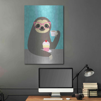 Luxe Metal Art 'Diva Sloth' by Nancy Lee, Metal Wall Art,24x36