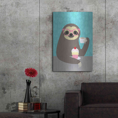 Luxe Metal Art 'Diva Sloth' by Nancy Lee, Metal Wall Art,24x36