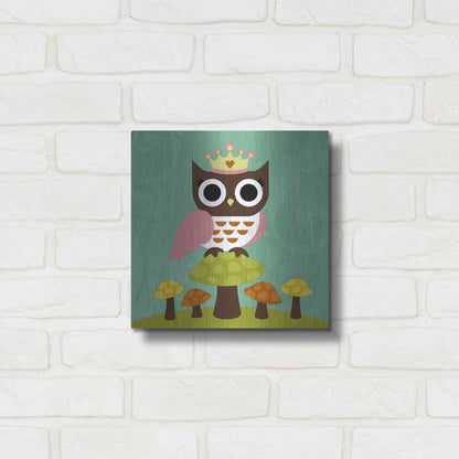 Luxe Metal Art 'Princess Owl' by Nancy Lee, Metal Wall Art,12x12