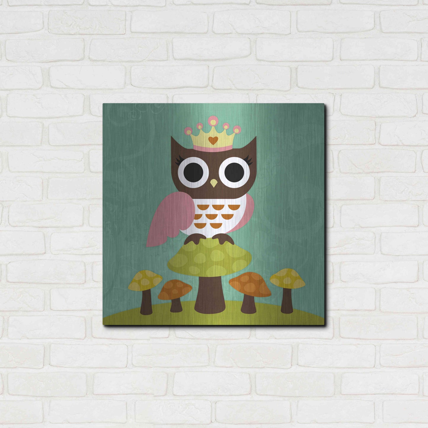 Luxe Metal Art 'Princess Owl' by Nancy Lee, Metal Wall Art,24x24