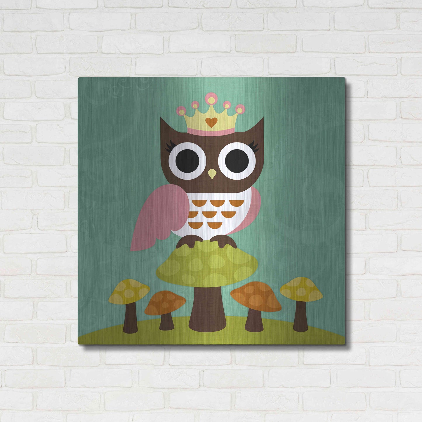 Luxe Metal Art 'Princess Owl' by Nancy Lee, Metal Wall Art,36x36