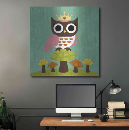 Luxe Metal Art 'Princess Owl' by Nancy Lee, Metal Wall Art,36x36