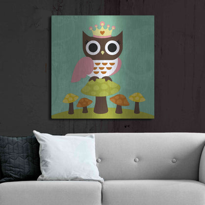 Luxe Metal Art 'Princess Owl' by Nancy Lee, Metal Wall Art,36x36