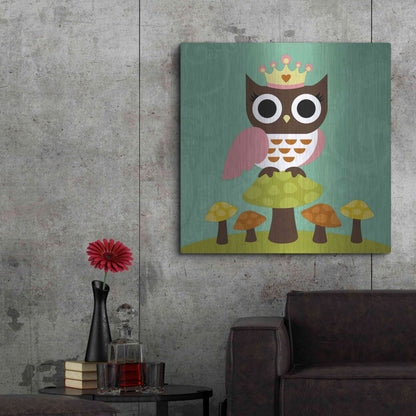 Luxe Metal Art 'Princess Owl' by Nancy Lee, Metal Wall Art,36x36