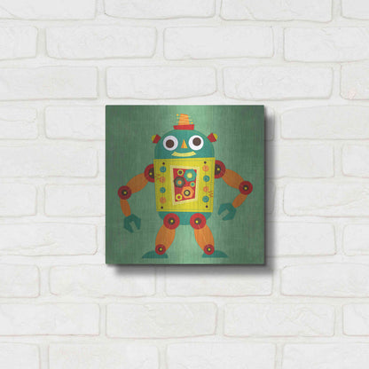 Luxe Metal Art 'Robot 1' by Nancy Lee, Metal Wall Art,12x12