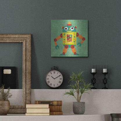 Luxe Metal Art 'Robot 1' by Nancy Lee, Metal Wall Art,12x12