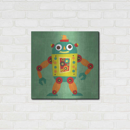 Luxe Metal Art 'Robot 1' by Nancy Lee, Metal Wall Art,24x24