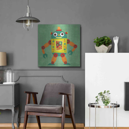 Luxe Metal Art 'Robot 1' by Nancy Lee, Metal Wall Art,24x24