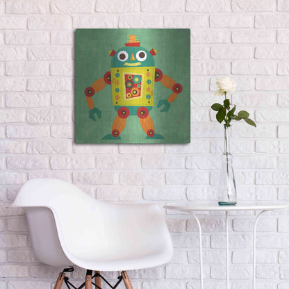 Luxe Metal Art 'Robot 1' by Nancy Lee, Metal Wall Art,24x24